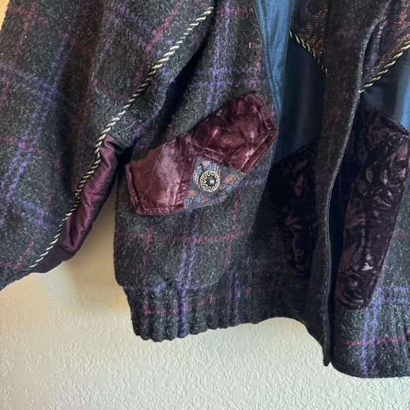 VINTAGE | Karizma East ltd. | 80s mulitcolored snow ski bomber wool jacket | L - Picture 7 of 16